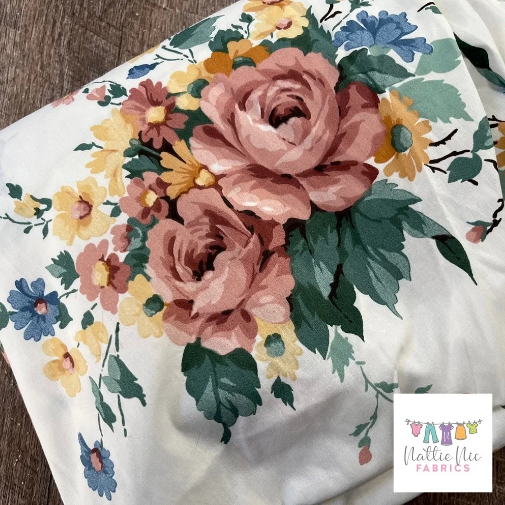 Vintage Large Floral Twin‎ Size fitted sheet Springs